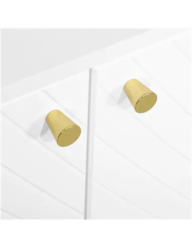 HOMCOM Elegant Two-Cupboard Sideboard - White/Gold-Tone