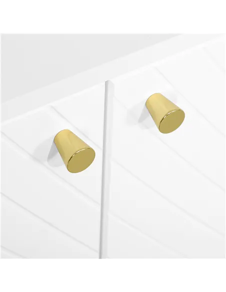 HOMCOM Elegant Two-Cupboard Sideboard - White/Gold-Tone