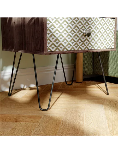 HOMCOM Nightstand, 2-Drawer Bedside Table, Bedside Cabinet, Sofa End Side Table for Living Room, Bedroom, Rustic Brown