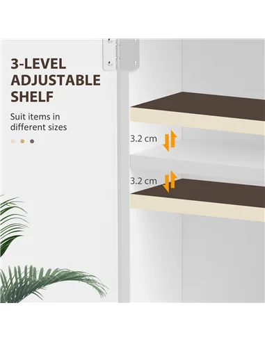 HOMCOM Bathroom Cabinet Wall Mounted, Bathroom Wall Cabinet Medicine Cabinet with 2 Doors, Adjustable Shelf, White