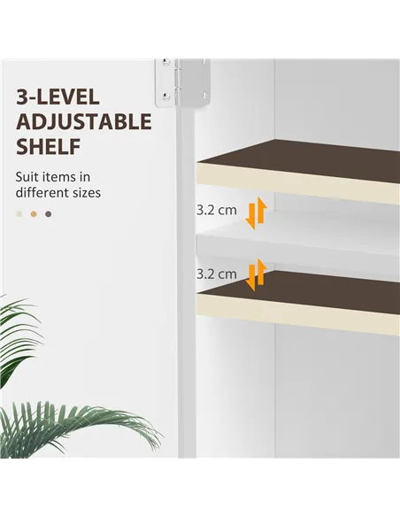 HOMCOM Bathroom Cabinet Wall Mounted, Bathroom Wall Cabinet Medicine Cabinet with 2 Doors, Adjustable Shelf, White