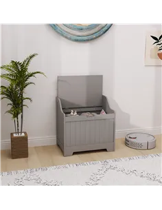HOMCOM 61L Home Storage Chest - Grey 2