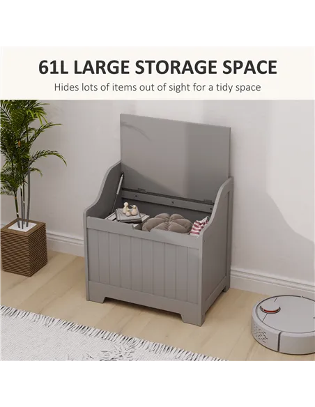 HOMCOM 61L Home Storage Chest - Grey
