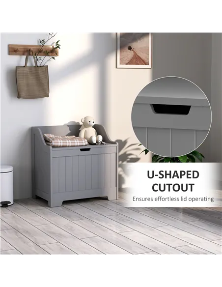 HOMCOM 61L Home Storage Chest - Grey