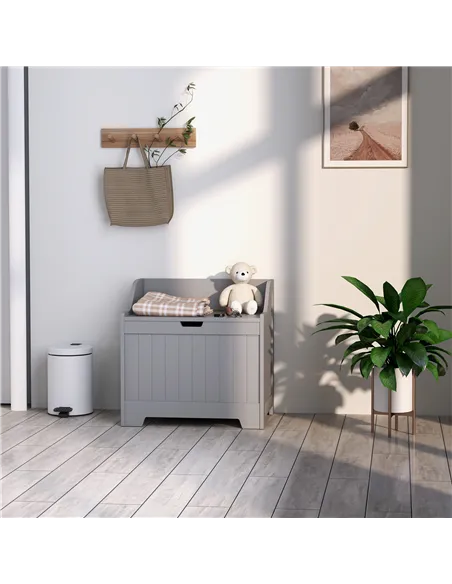 HOMCOM 61L Home Storage Chest - Grey