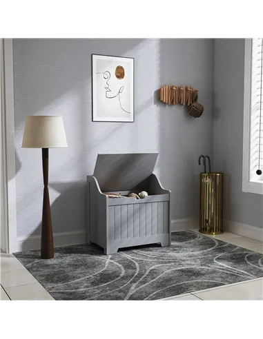 HOMCOM 61L Home Storage Chest - Grey