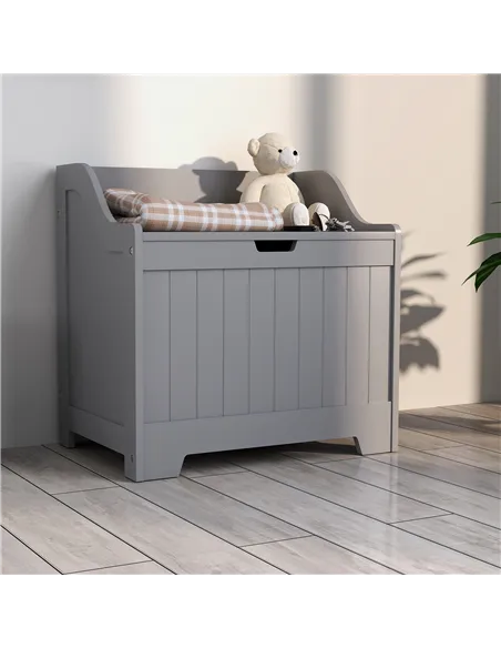 HOMCOM 61L Home Storage Chest - Grey