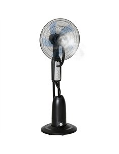 HOMCOM 18" Pedestal Fan with Water Mist Spray, Standing Fan, Humidifying Misting Fan with 3 Speeds, 2.8L Water Tank, Black