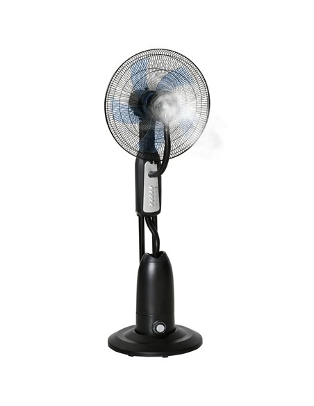 HOMCOM 18" Pedestal Fan with Water Mist Spray, Standing Fan, Humidifying Misting Fan with 3 Speeds, 2.8L Water Tank, Black