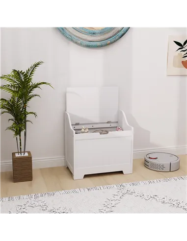 HOMCOM 61L Home Storage Chest - White