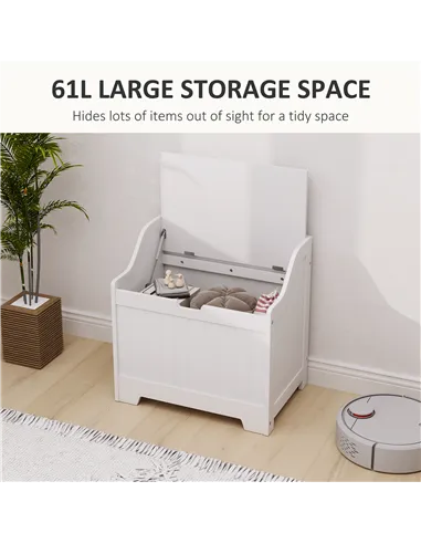 HOMCOM 61L Home Storage Chest - White