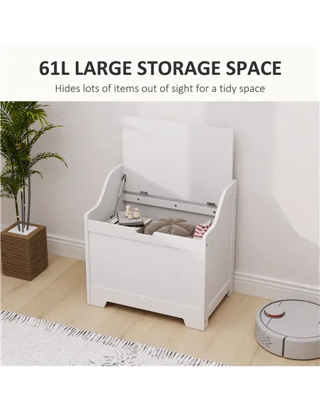 HOMCOM 61L Home Storage Chest - White