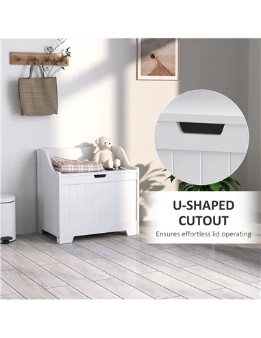 HOMCOM 61L Home Storage Chest - White