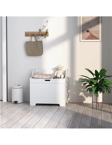 HOMCOM 61L Home Storage Chest - White