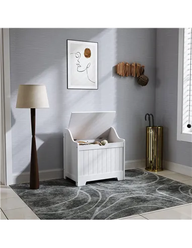 HOMCOM 61L Home Storage Chest - White