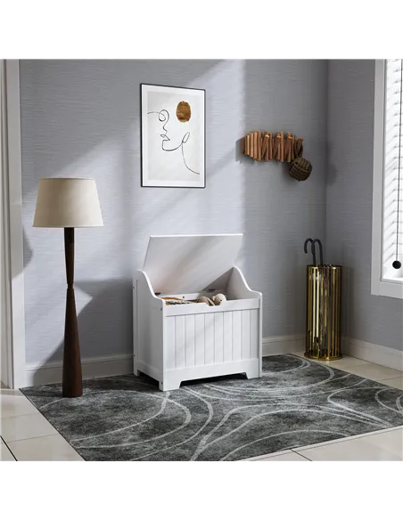 HOMCOM 61L Home Storage Chest - White