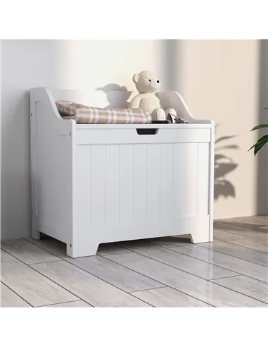 HOMCOM 61L Home Storage Chest - White