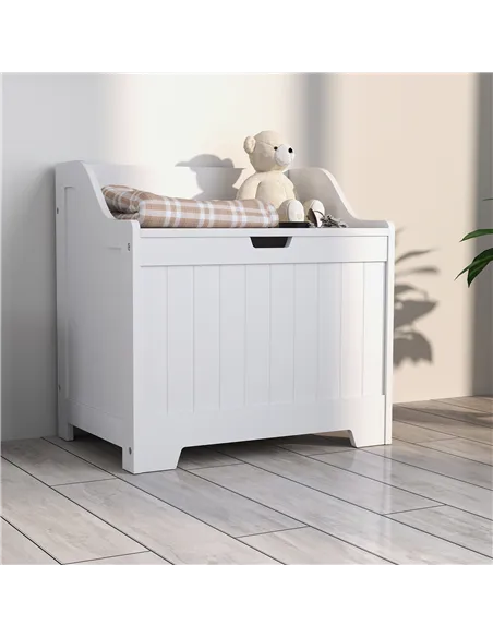 HOMCOM 61L Home Storage Chest - White