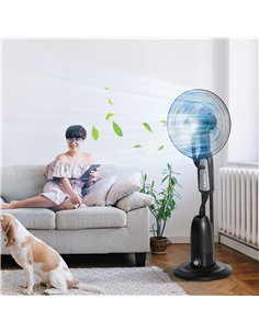 HOMCOM 18" Pedestal Fan with Water Mist Spray, Standing Fan, Humidifying Misting Fan with 3 Speeds, 2.8L Water Tank, Black 2