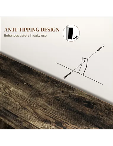 HOMCOM Sideboard, Industrial Storage Cabinet with Doors, Drawer, Cupboard and Adjustable Shelves for Living Room, Dining Room, H