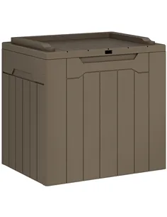 HOMCOM 107 L Plastic Storage Chest with Lid - Dark Brown