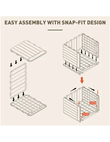HOMCOM 107 L Plastic Storage Chest with Lid - Dark Brown