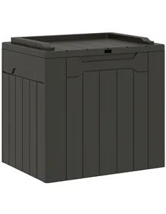 HOMCOM 107 L Plastic Storage Chest with Lid - Charcoal Grey