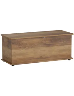 HOMCOM 113L Storage Chest, Storage Box with Flip-Top Lid and 2 Safety Hinges, Storage Trunk for Living Room, Entryway, 100 x 40 