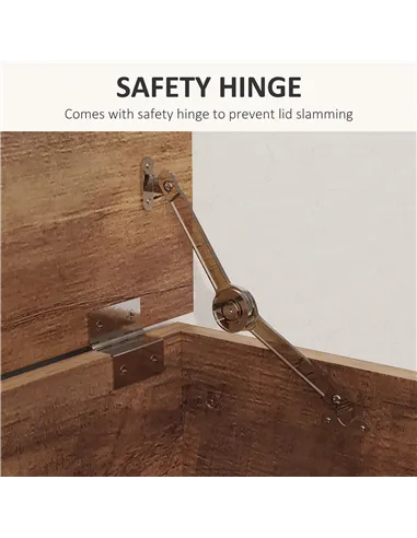 HOMCOM 113L Storage Chest, Storage Box with Flip-Top Lid and 2 Safety Hinges, Storage Trunk for Living Room, Entryway, 100 x 40 