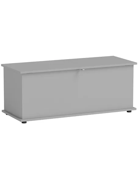 HOMCOM 113L Storage Chest, Storage Box with Flip-Top Lid and 2 Safety Hinges, Storage Trunk for Living Room, Entryway, 100 x 40 