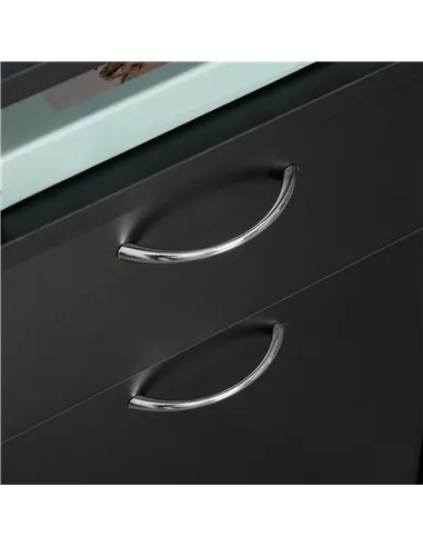 HOMCOM 60cm Filing Cabinet with Drawer, Open Shelf, Metal Handles and 4 Wheels, Office Home Organiser Mobile Printer, Black