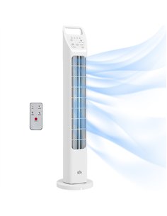 HOMCOM 31" Oscillating Tower Fan with Remote Control, 4H Timer, 3 Speed 3 Modes, Quiet Electric Floor Standing Fan for Home Bedr
