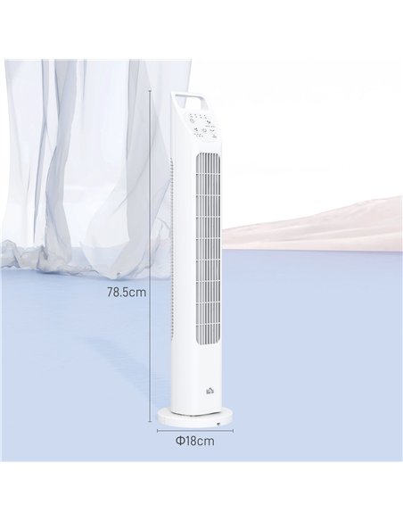 HOMCOM 31" Oscillating Tower Fan with Remote Control, 4H Timer, 3 Speed 3 Modes, Quiet Electric Floor Standing Fan for Home Bedr