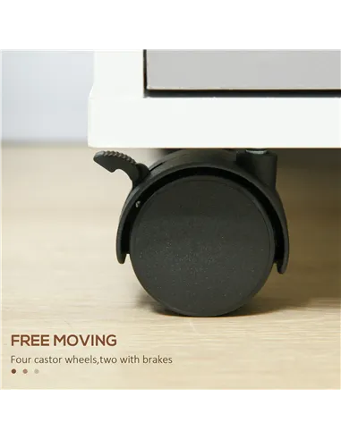 HOMCOM Three-Drawer Locking Filing Cabinet - Grey/White