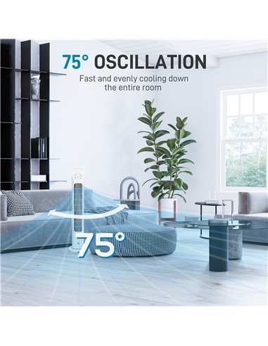 HOMCOM 31" Oscillating Tower Fan with Remote Control, 4H Timer, 3 Speed 3 Modes, Quiet Electric Floor Standing Fan for Home Bedr