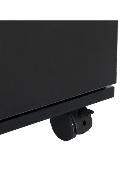 HOMCOM Two Drawer Filing Cabinet with Wheels- Black Wood Grain
