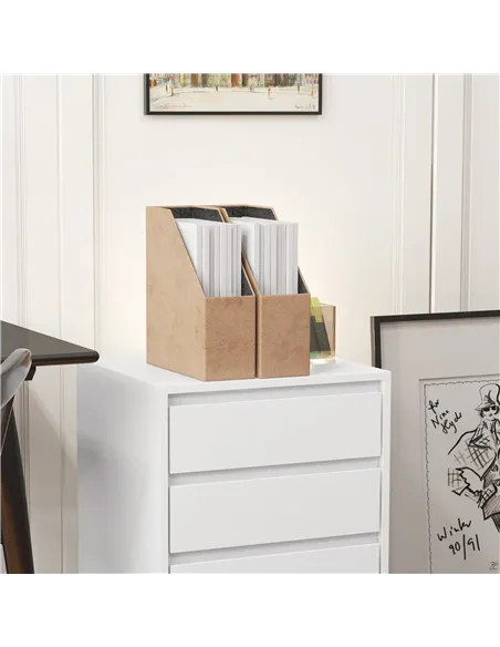 HOMCOM Four-Drawer Office Filing Cabinet, with Wheels - White