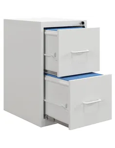 HOMCOM Two-Drawer Modern Steel Filing Cabinet - Cream