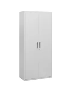 HOMCOM Five Shelf Lockable Steel Office Cabinet - White