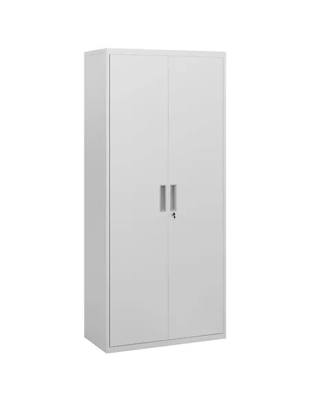 HOMCOM Five Shelf Lockable Steel Office Cabinet - White