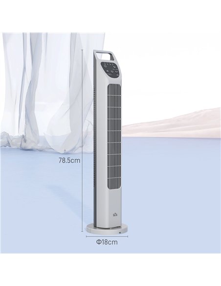 HOMCOM 31" Oscillating Tower Fan with Remote Control, 4H Timer, 3 Speed 3 Modes, Quiet Electric Floor Standing Fan for Home Bedr