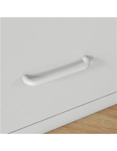 HOMCOM Three-Drawer Modern Steel Filing Cabinet - Cream