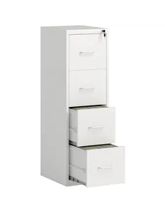 HOMCOM Four-Drawer Modern Steel Filing Cabinet - White