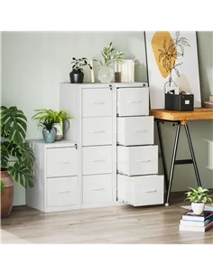 HOMCOM Four-Drawer Modern Steel Filing Cabinet - White 2