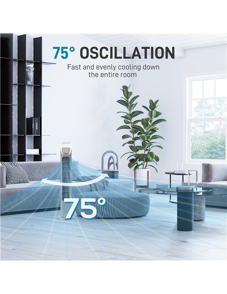 HOMCOM 31" Oscillating Tower Fan with Remote Control, 4H Timer, 3 Speed 3 Modes, Quiet Electric Floor Standing Fan for Home Bedr