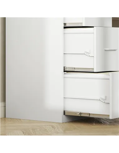 HOMCOM Four-Drawer Modern Steel Filing Cabinet - White