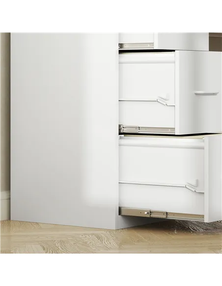 HOMCOM Four-Drawer Modern Steel Filing Cabinet - White