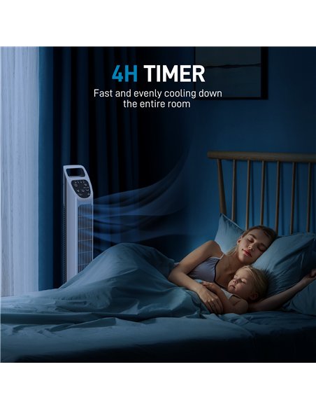 HOMCOM 31" Oscillating Tower Fan with Remote Control, 4H Timer, 3 Speed 3 Modes, Quiet Electric Floor Standing Fan for Home Bedr