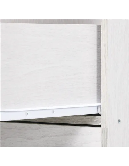 HOMCOM Four-Drawer Lockable Filing Cabinet - White Wood Effect