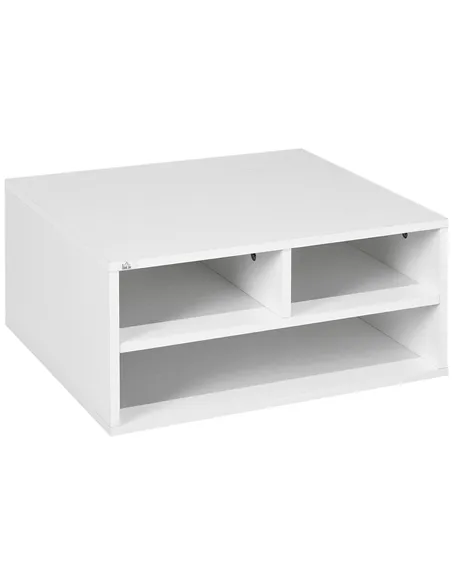 HOMCOM Three-Compartment Printer Storage Cabinet - White
